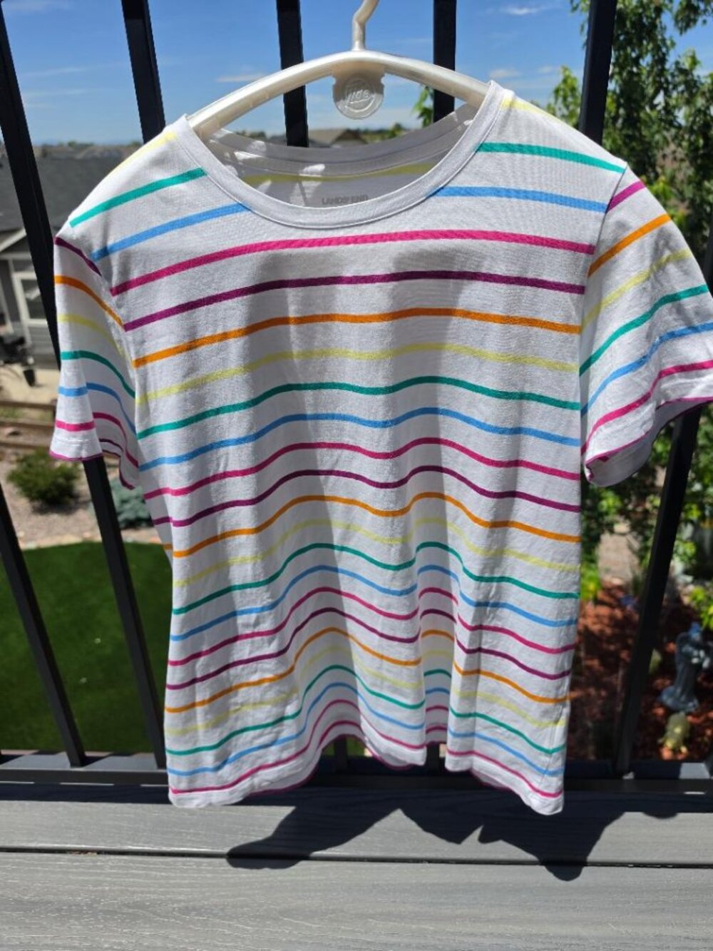 Lands' End Striped T-Shirt Size Large
